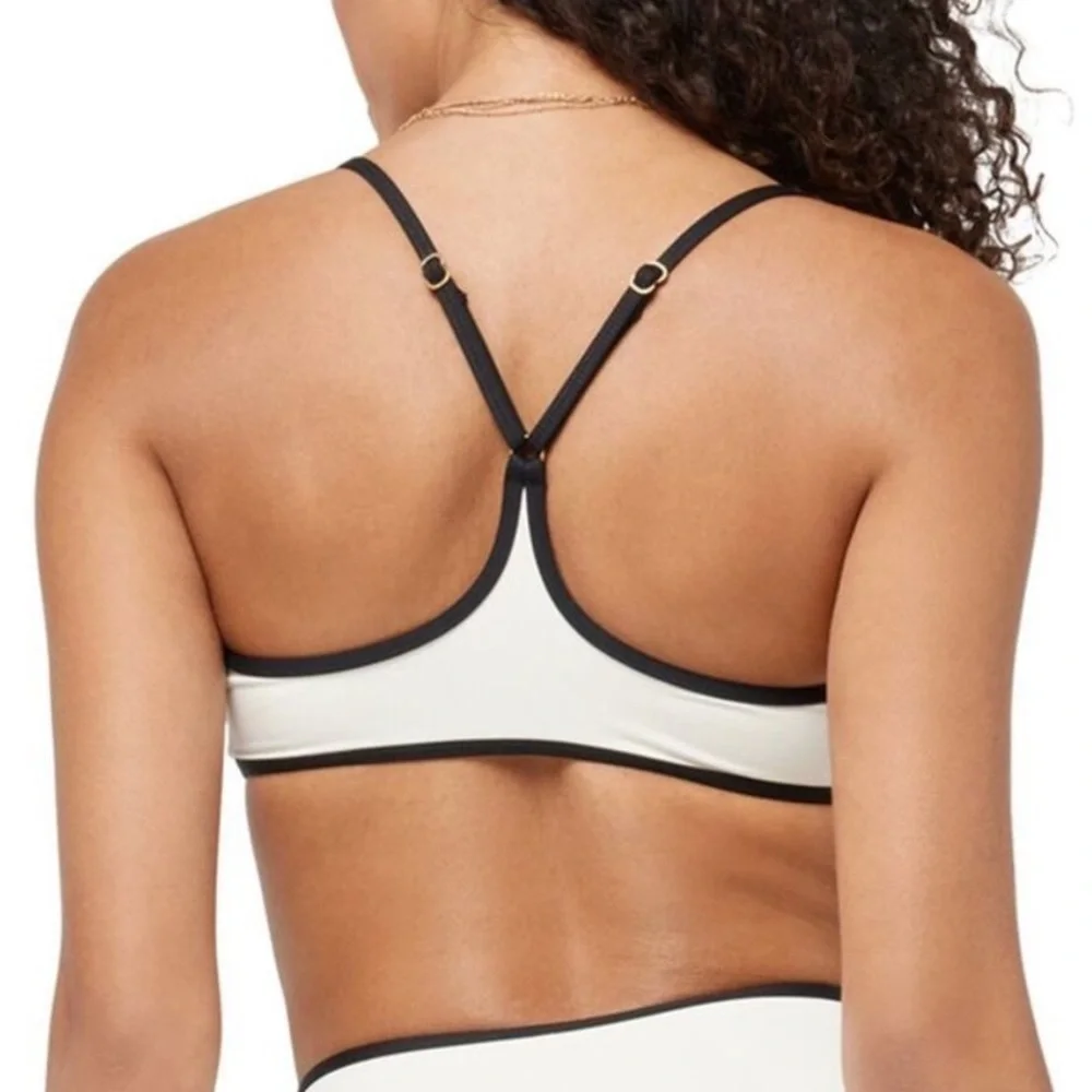 NWT L*SPACE Pamela Bikini Top Cream Black